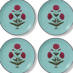 Good Earth Blooming Poppies Dinner Plate Set