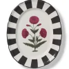 Good Earth Blooming Poppies Oval Platter