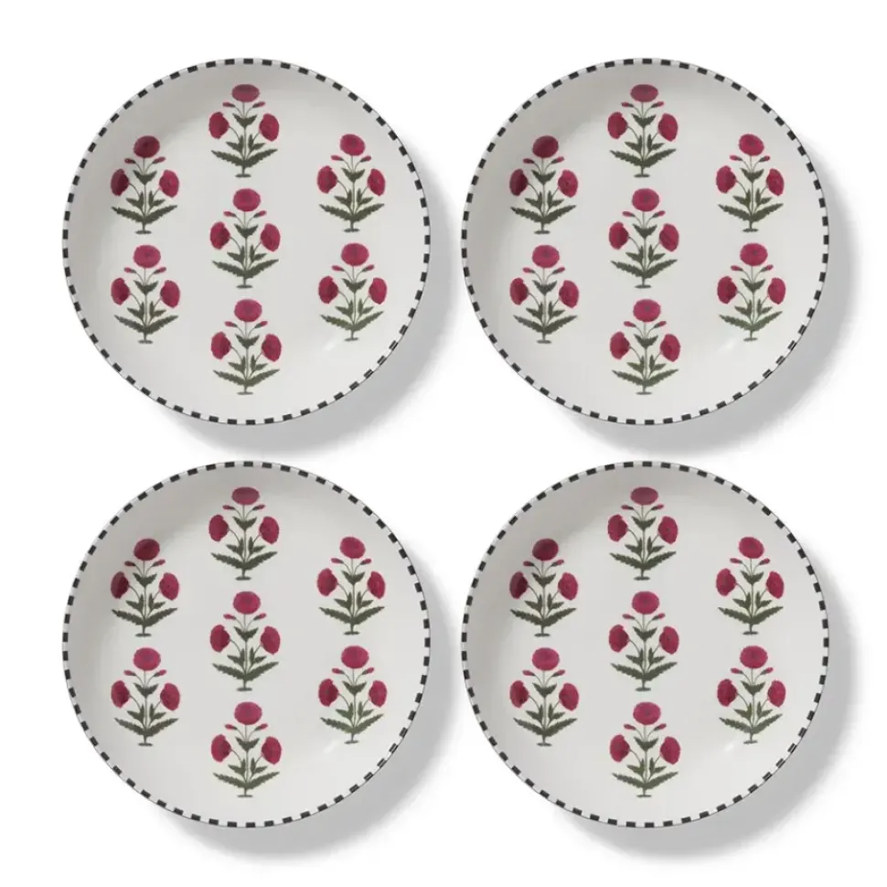 Good Earth Blooming Poppies Pasta Plate Set