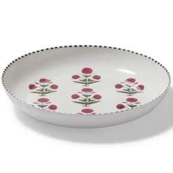 Good Earth Blooming Poppies Round Serving Dish