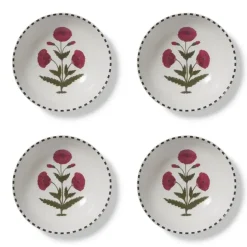 Good Earth Blooming Poppies Small Bowl Set