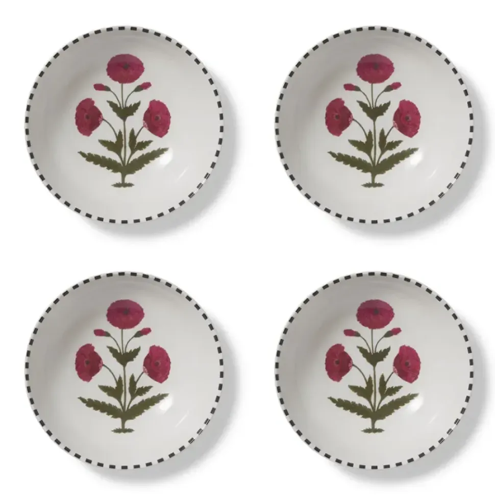 Good Earth Blooming Poppies Small Bowl Set