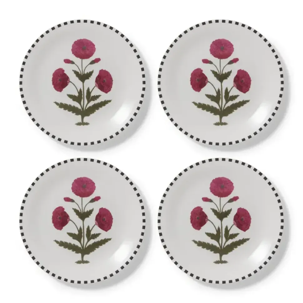 Good Earth Blooming Poppies Salad Plate Set