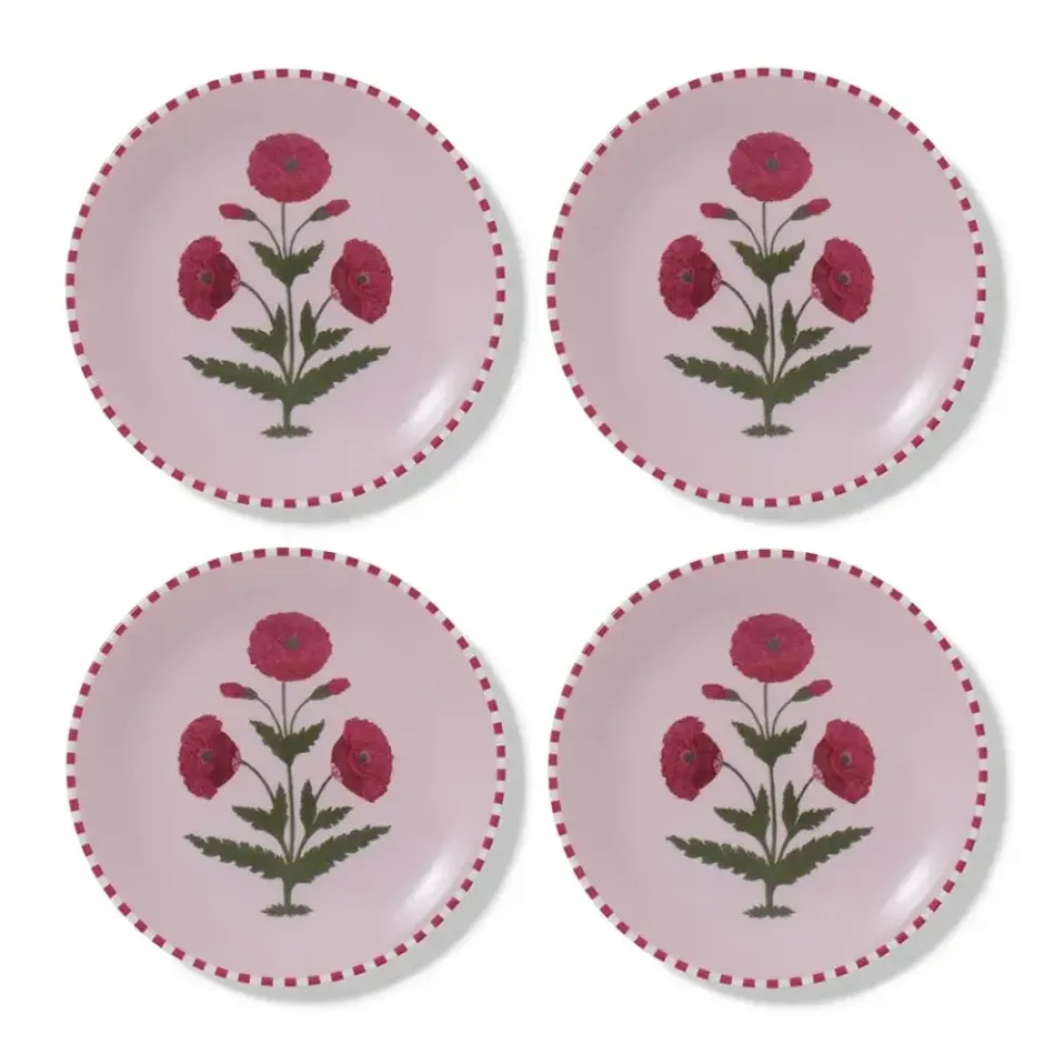 Good Earth Blooming Poppies Salad Plate Set
