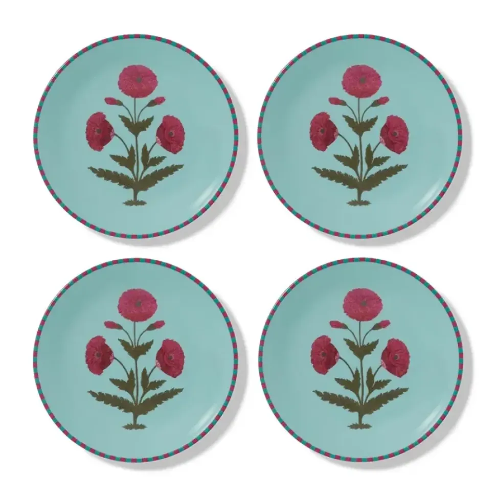 Good Earth Blooming Poppies Salad Plate Set