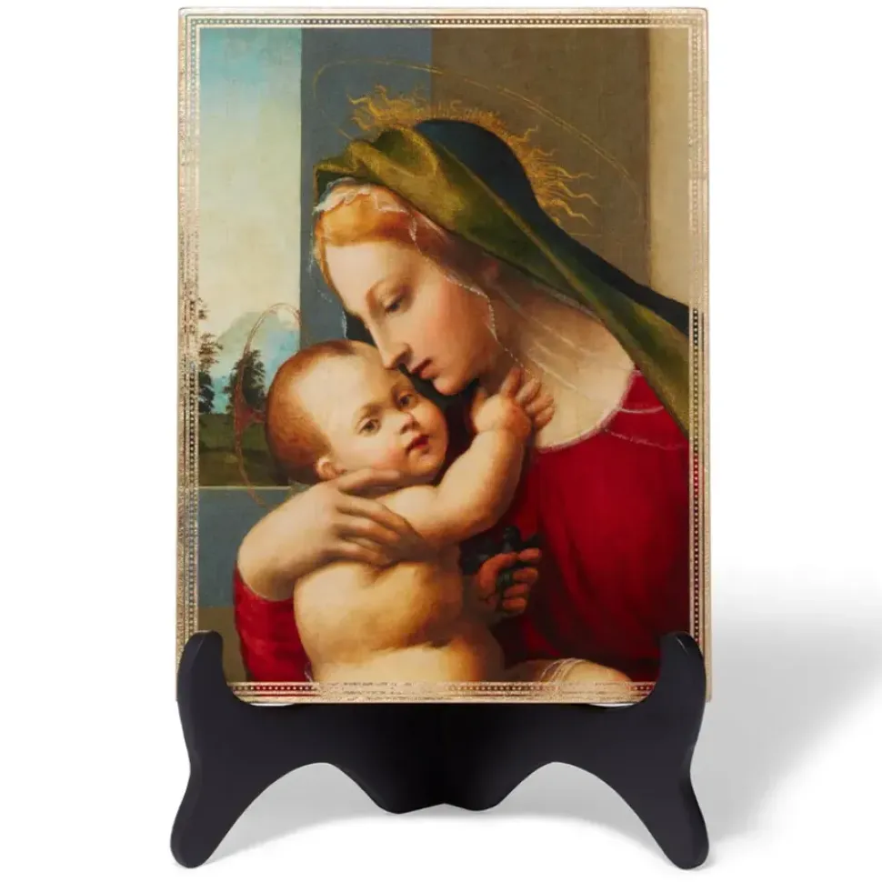 Granacci Madonna And Child Plaque With Easel