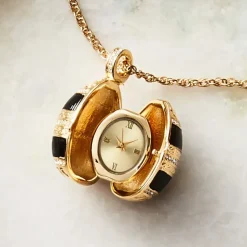 Hand-Enameled Egg Pendant Watch