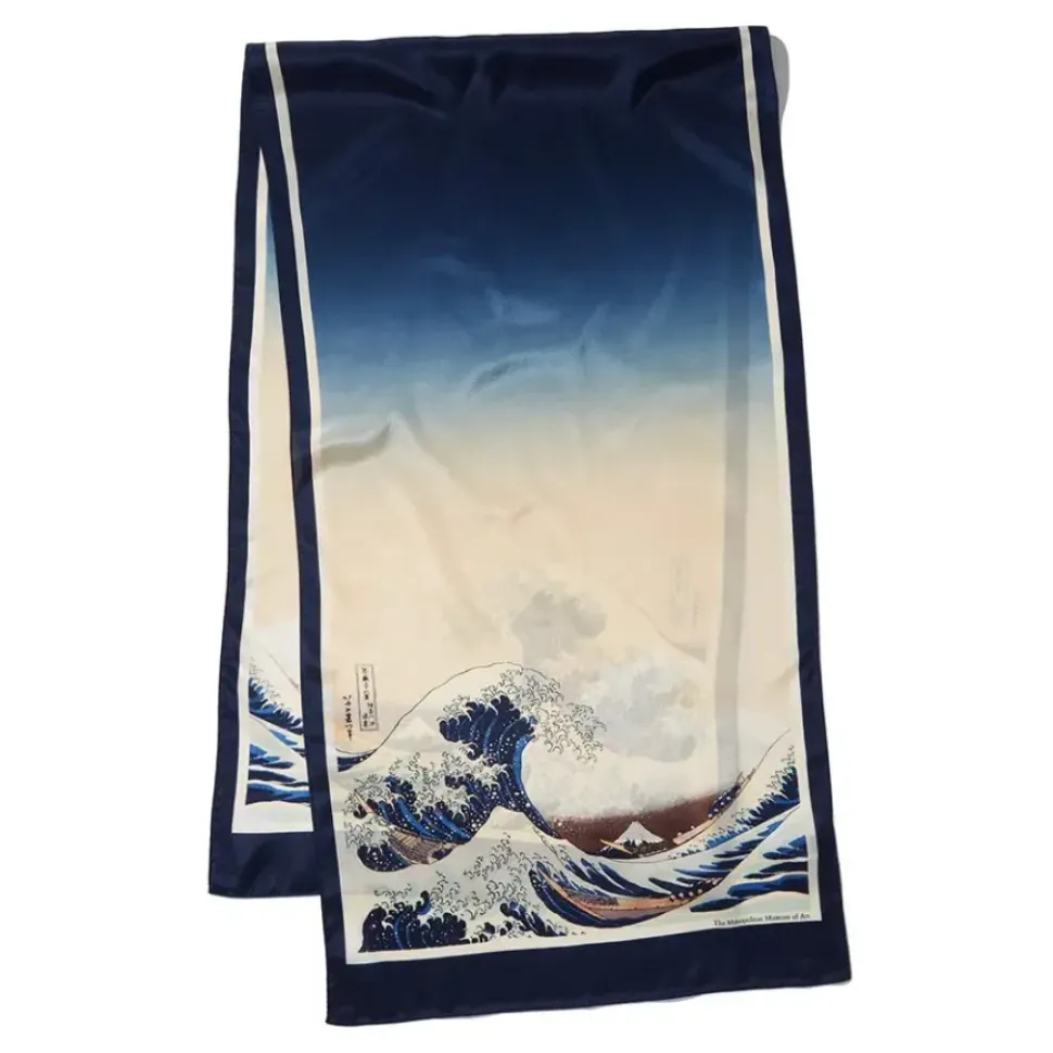 Hokusai Great Wave Oblong Silk Scarf