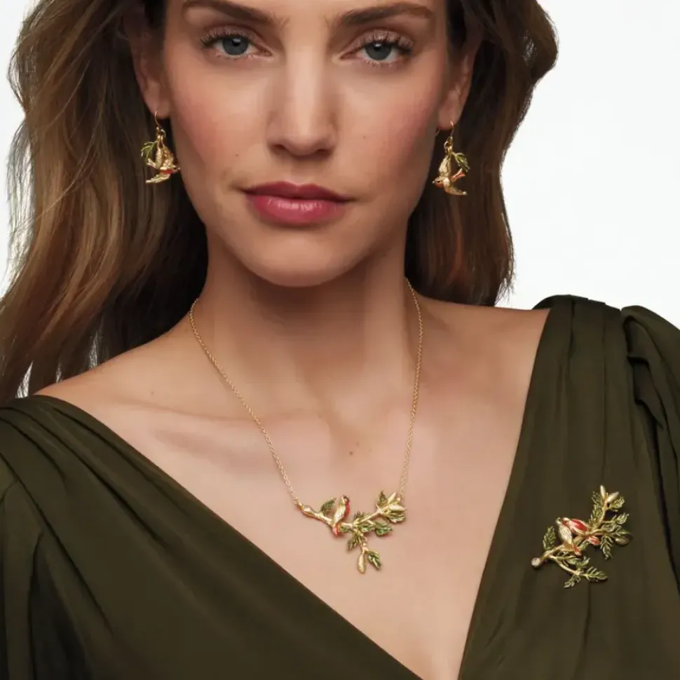 Holiday Birds Necklace