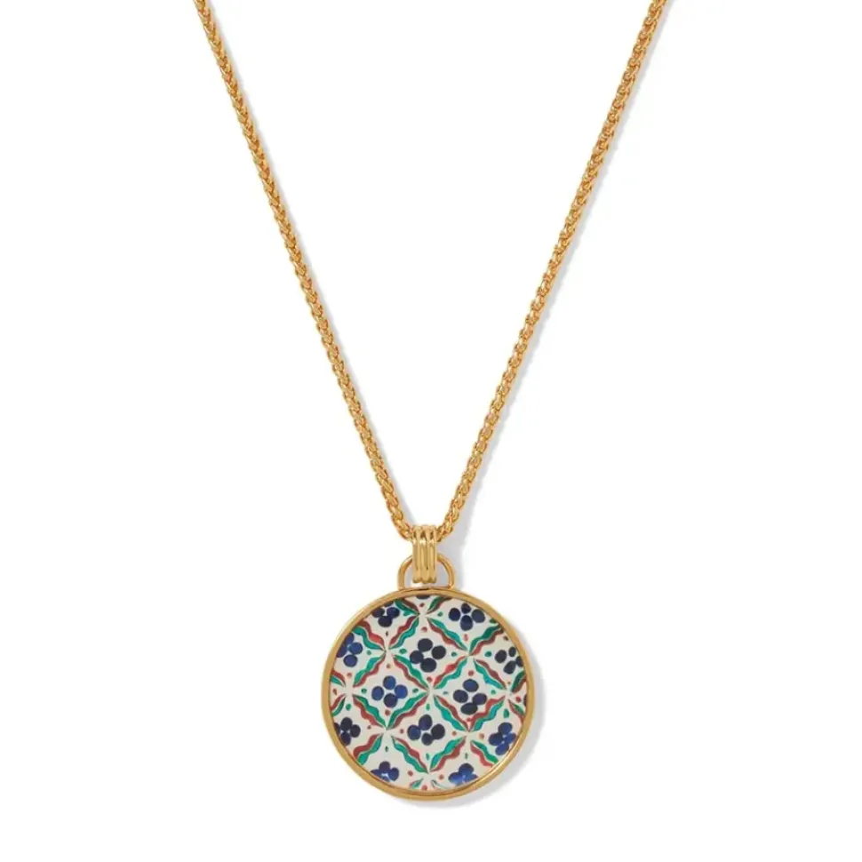 Iznik Cintamani Enamel Pendant Necklace