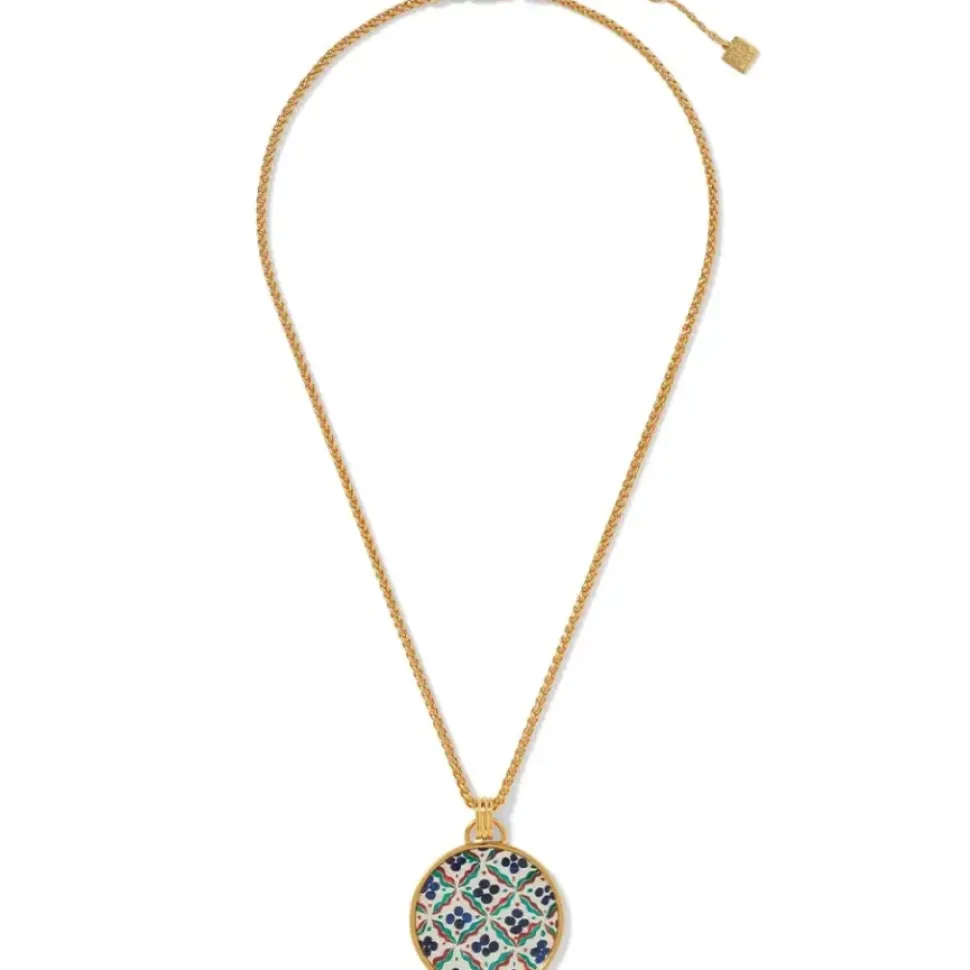 Iznik Cintamani Enamel Pendant Necklace