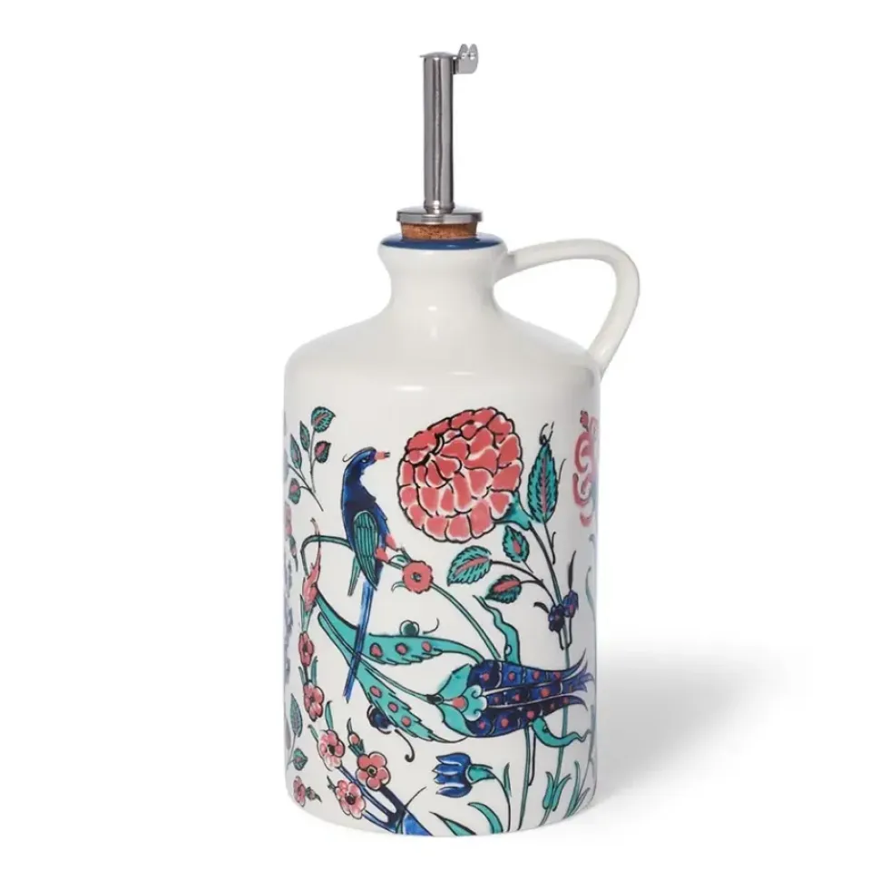 Iznik Garden Oil Cruet And Dipping Bowl Set