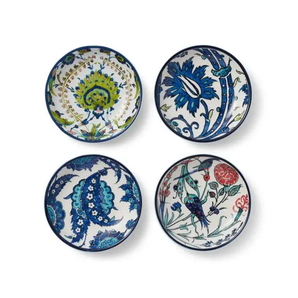 Iznik Garden Oil Cruet And Dipping Bowl Set