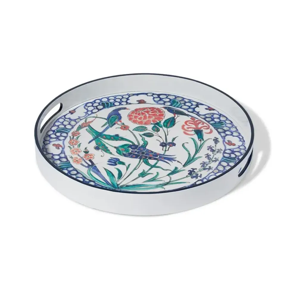 Iznik Garden Round Lacquer Tray