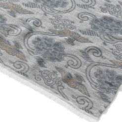 Japanese Birds And Flowers Oversize Jacquard Shawl