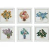 Kim Seybert Embroidered Bouquets Linen Cocktail Napkin Set