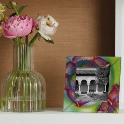 Louis C. Tiffany Favrile Flower Square Glass Frame
