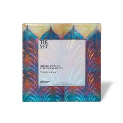 Louis C. Tiffany Favrile Palmette Square Glass Frame