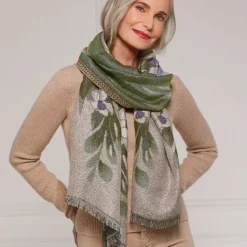 Louis C. Tiffany Gladioli Wool-Blend Shawl