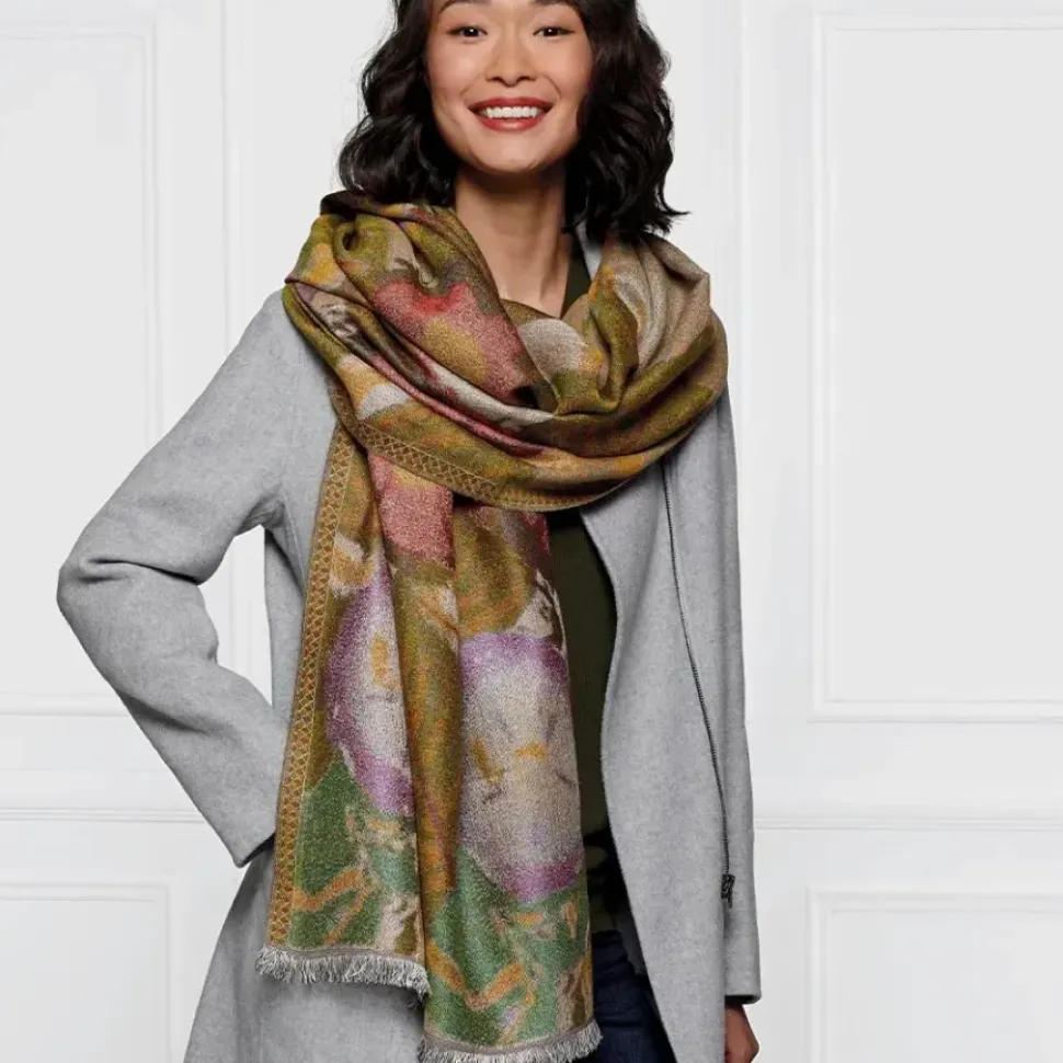Louis C. Tiffany Morning Glories Wool-Blend Shawl