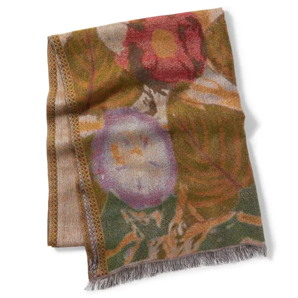 Louis C. Tiffany Morning Glories Wool-Blend Shawl