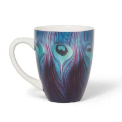 Louis C. Tiffany Peacock Feather Covered Mug With Tea Infuser