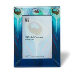 Louis C. Tiffany Peacock Feather Rectangular Glass Frame