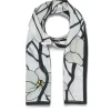 Louis C. Tiffany White Magnolia Oblong Silk Scarf