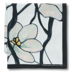 Louis C. Tiffany White Magnolia Oblong Silk Scarf