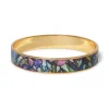 Magnolias And Irises Enamel Bangle