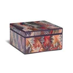 Marbled Paper Square Lacquer Box