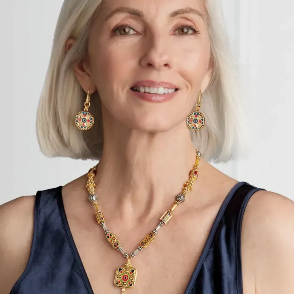Medieval Byzantine Statement Necklace And Drop Earrings Set
