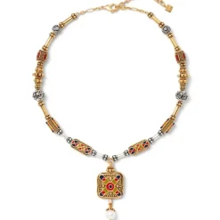 Medieval Byzantine Statement Necklace And Drop Earrings Set