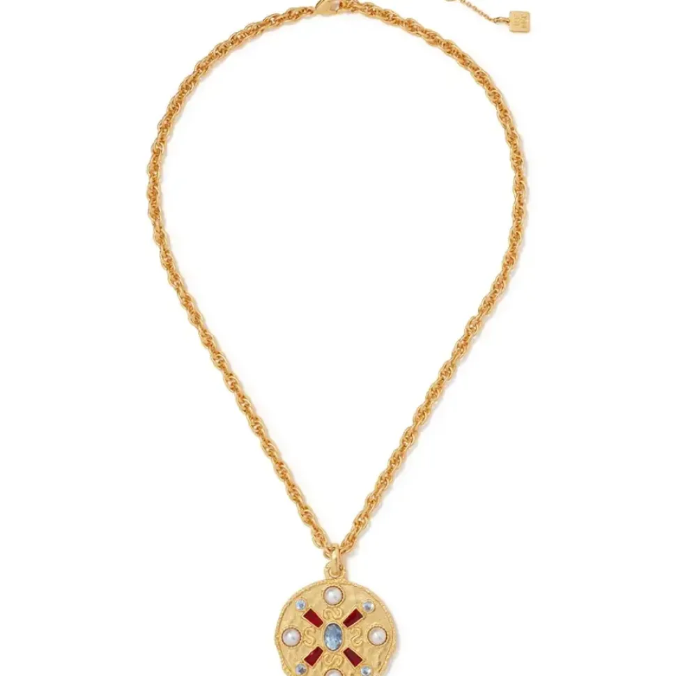 Medieval Stone Medallion Pendant Necklace