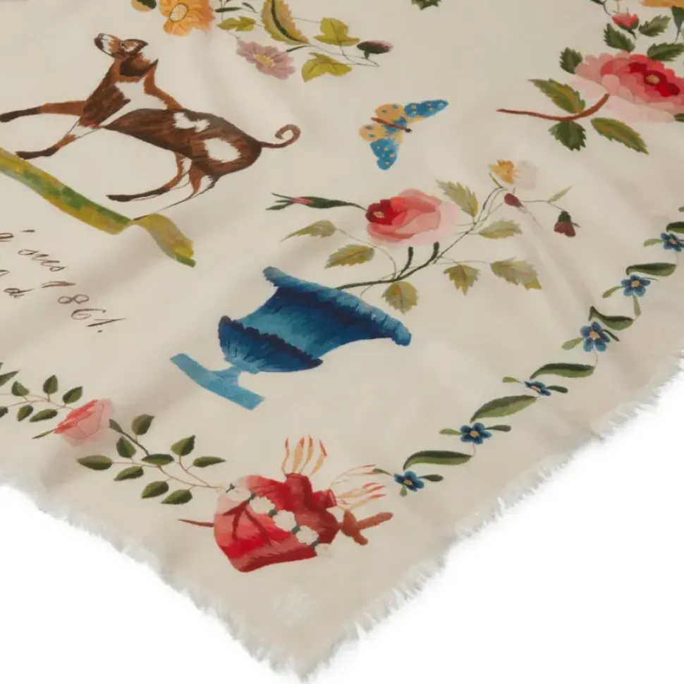 Mexican Sampler Square Cashmere-Blend Scarf