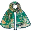 Ming Birds And Flowering Branches Oversize Oblong Scarf