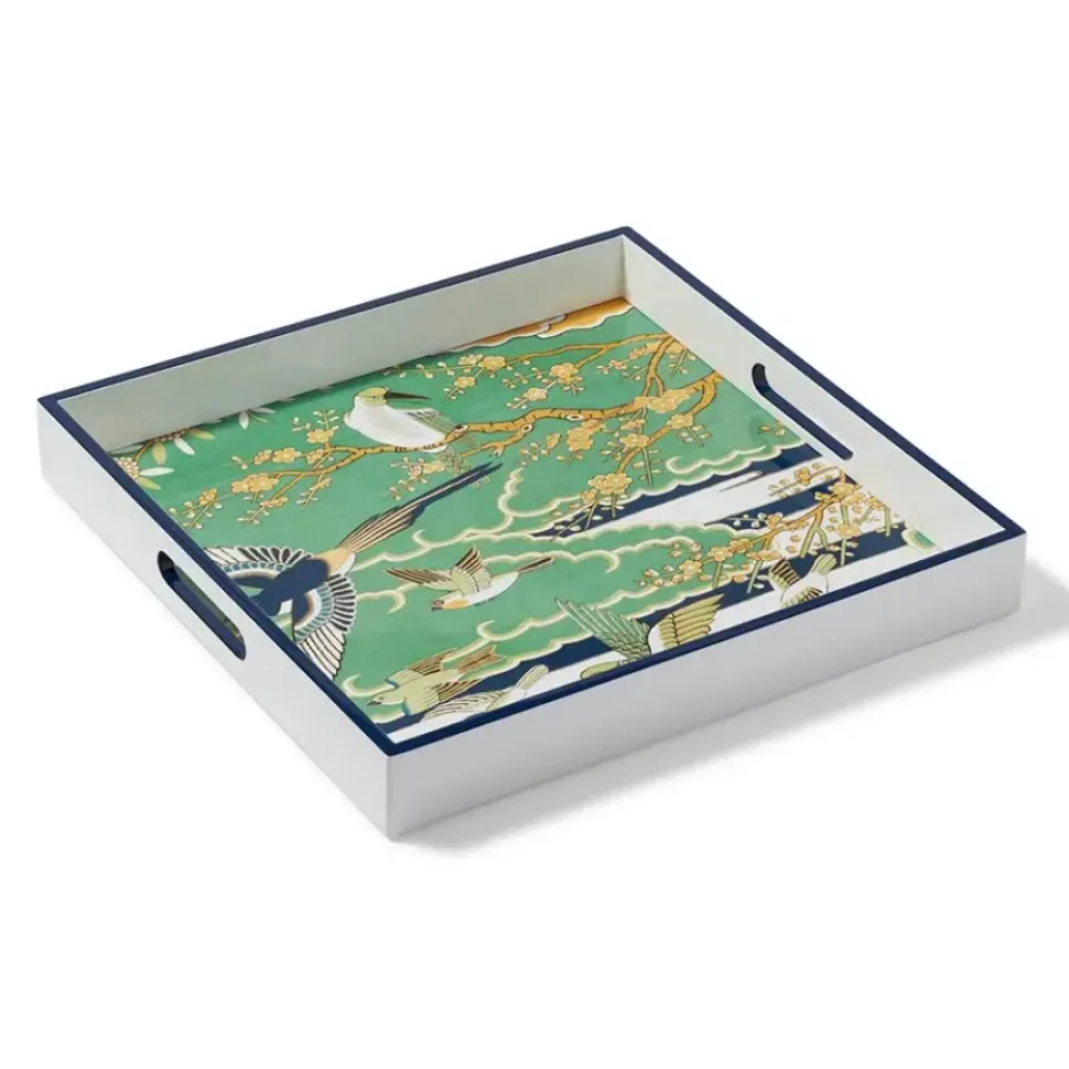 Ming Birds And Flowering Branches Lacquer Tray