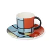 Mondrian Composition Espresso Cup And Saucer