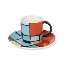 Mondrian Composition Espresso Cup And Saucer