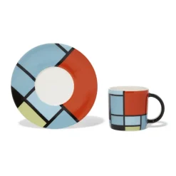Mondrian Composition Espresso Cup And Saucer
