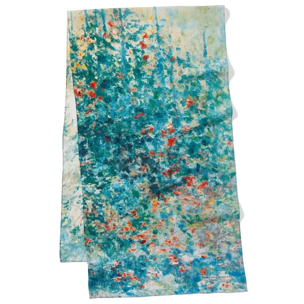 Monet Garden At Argenteuil Oblong Silk Scarf