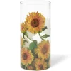 Monet Sunflowers Glass Vase