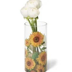 Monet Sunflowers Glass Vase