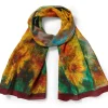 Monet Sunflowers Oblong Silk Scarf