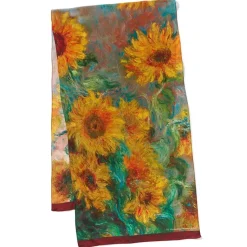 Monet Sunflowers Oblong Silk Scarf