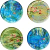 Monet Water Lilies Glass Coasters