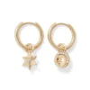 Moon And Star Hoop Earrings