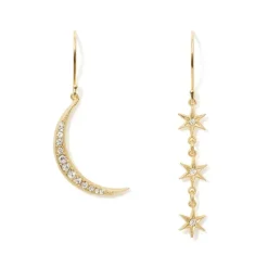 Moon And Stars Drop Earrings
