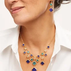 Mosaic Column Bib Necklace
