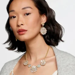 Mother-Of-Pearl Mosaic Statement Necklace